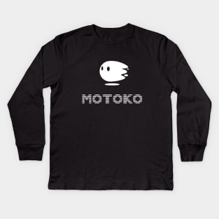 Motoko White Logo Kids Long Sleeve T-Shirt